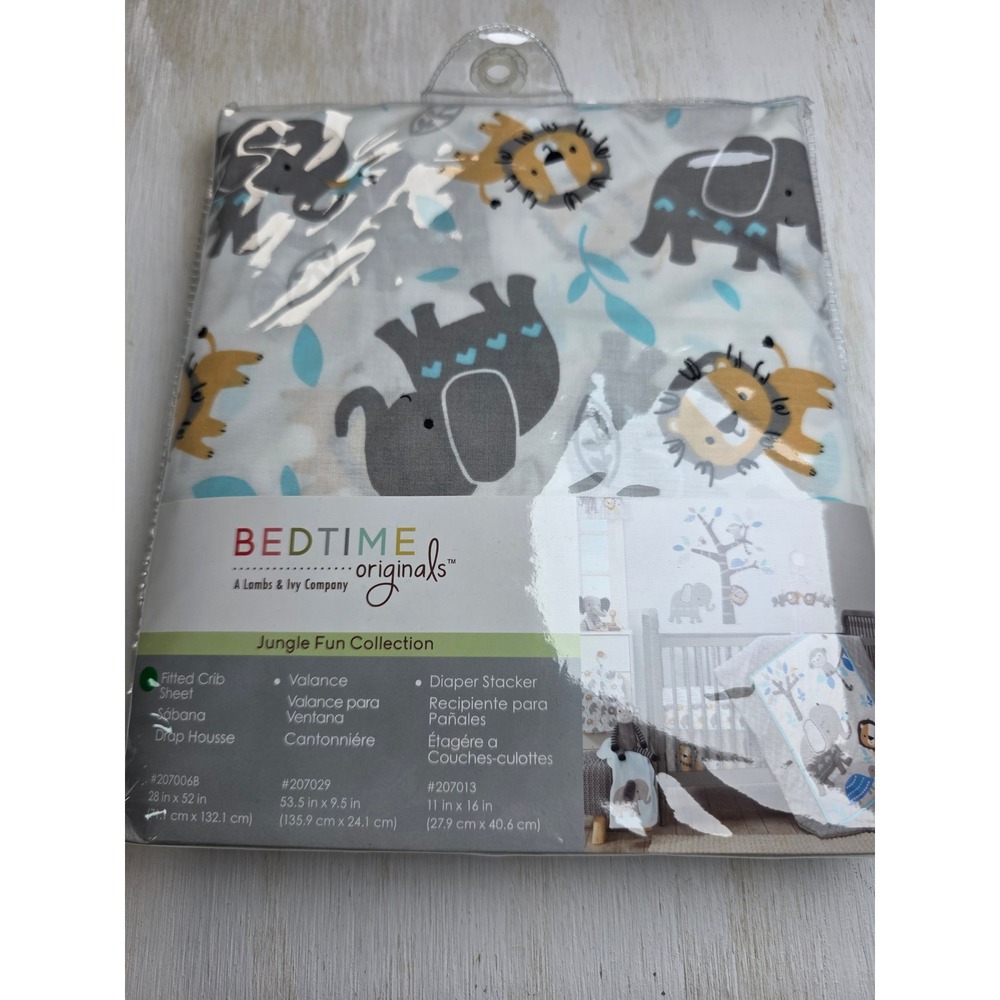 Bedtime Originals Jungle Fun Fitted Crib Sheet Lambs & Ivy Safari Lion Elephant